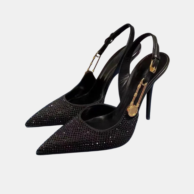 Melena Crystal Slingback Stiletto Heels - Image 2