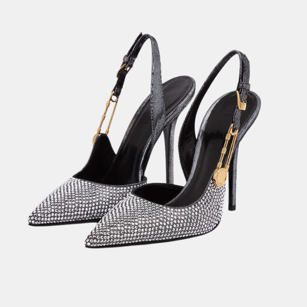 Melena Crystal Slingback Stiletto Heels - Image 6