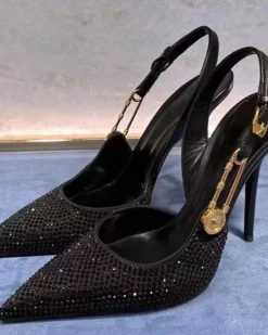 Melena Crystal Slingback Stiletto Heels