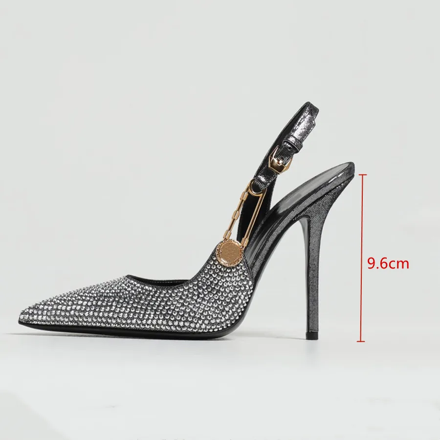 Melena Crystal Slingback Stiletto Heels - Image 7
