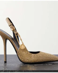 Melena Crystal Slingback Stiletto Heels