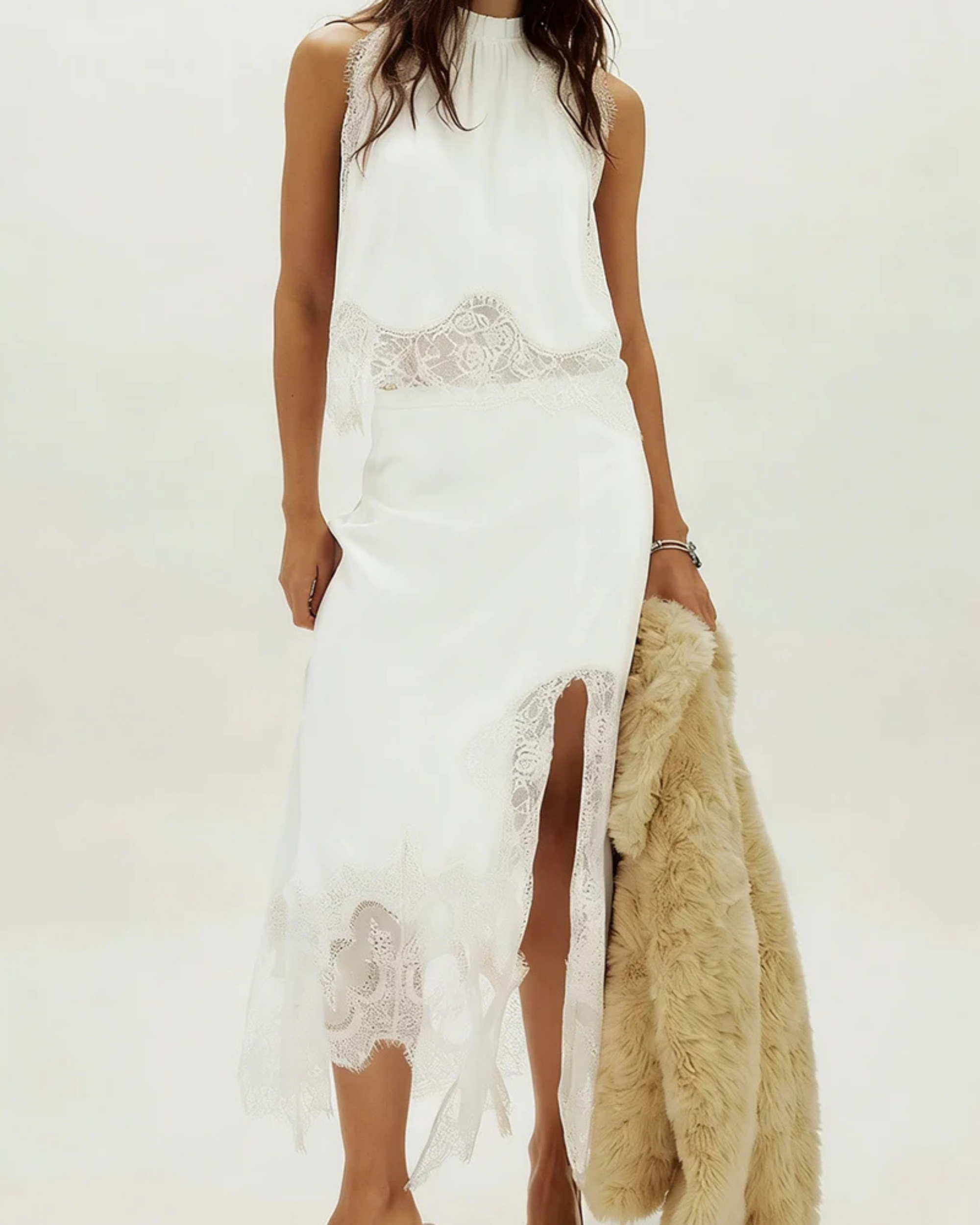 Clara Satin Lace Skirt Set - Image 5