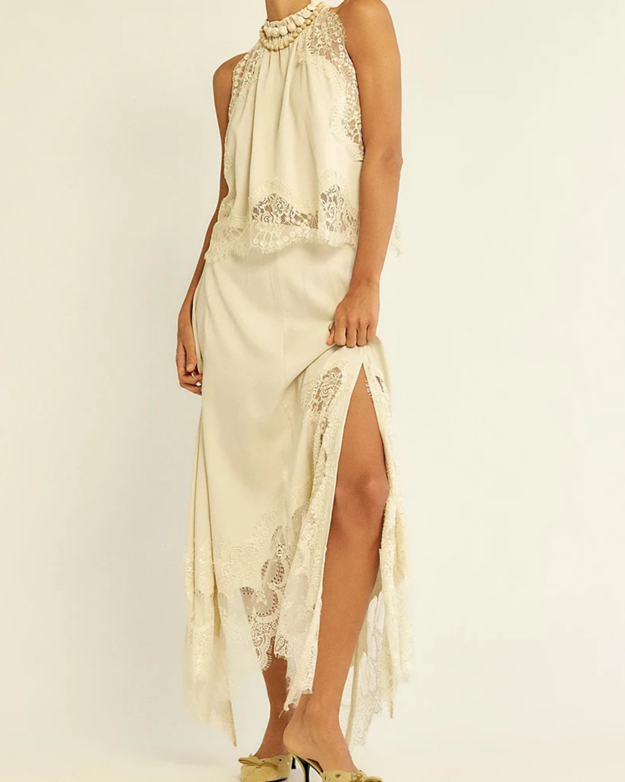 Clara Satin Lace Skirt Set - Image 7