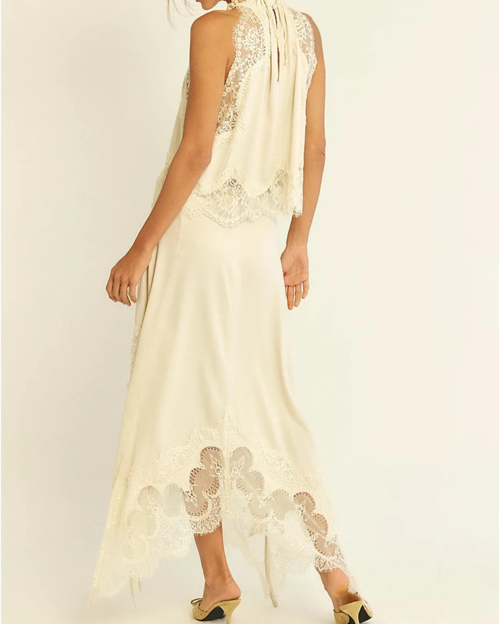 Clara Satin Lace Skirt Set - Image 8