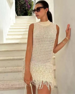 Alternative view of Valencia Fringe Knit Mini Dress