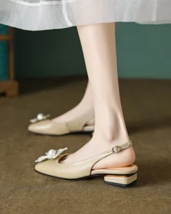 Alternative view of Margot Pearl Flower Leather Slingback