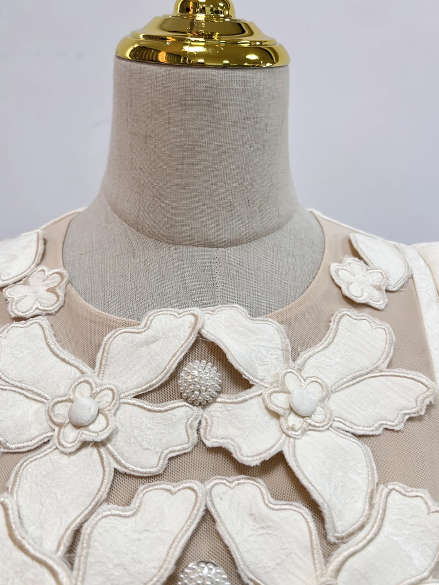Genevieve Floral Appliqué Mini Dress - Image 8