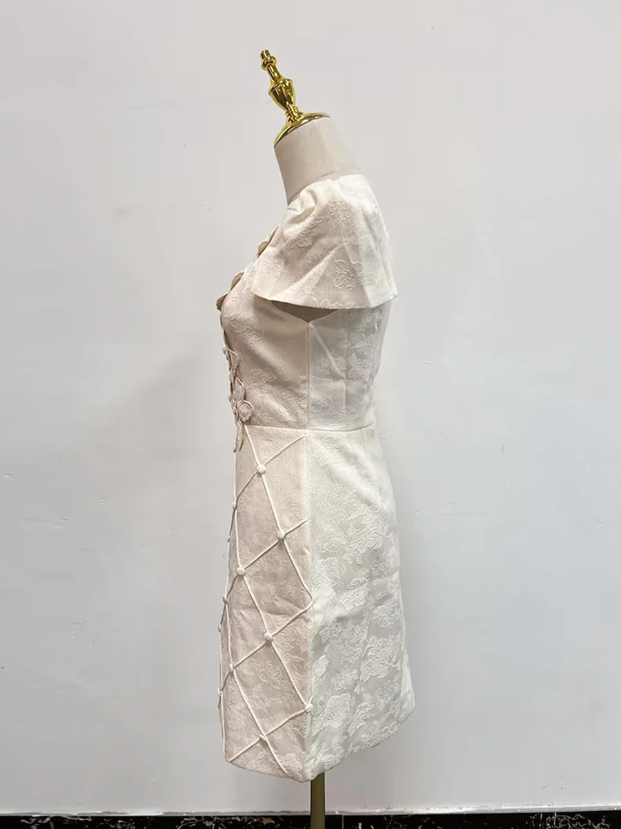 Genevieve Floral Appliqué Mini Dress - Image 6