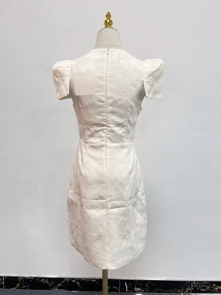 Genevieve Floral Appliqué Mini Dress - Image 7