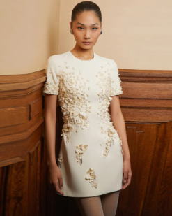 Sonya Floral Appliqué Mini Dress