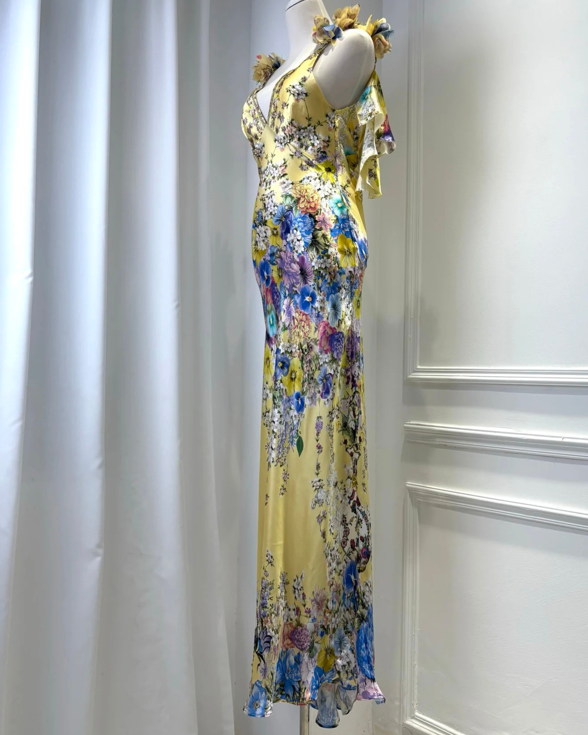 Portofino Silk Floral Maxi Dress