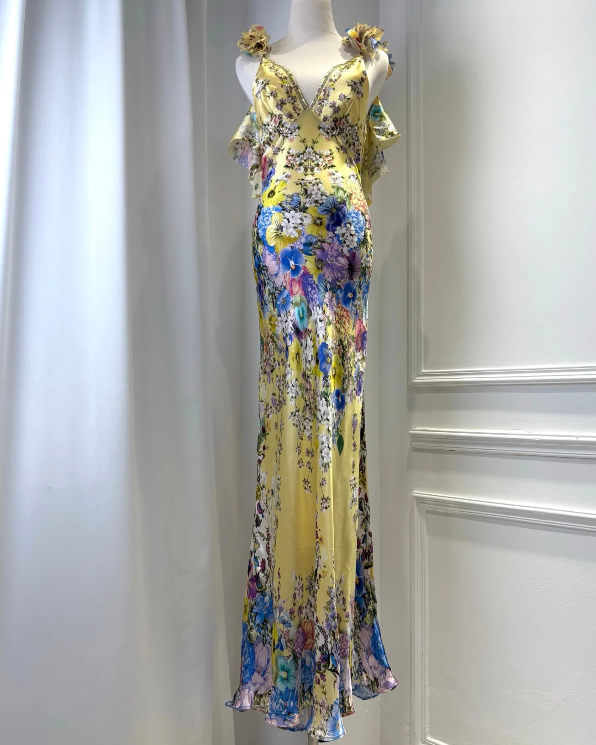 Portofino Silk Floral Maxi Dress