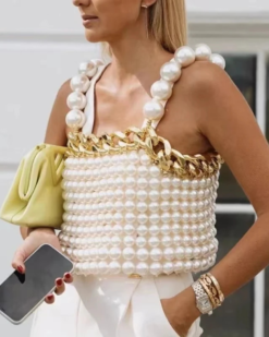 Paloma Pearl Beaded Statement Top
