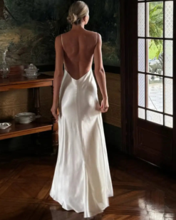 Isabelle Satin Backless Maxi Dress