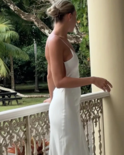 Isabelle Satin Backless Maxi Dress