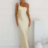 Paulina Satin One-Shoulder Long Dress 1