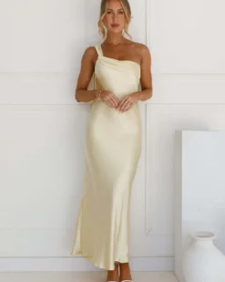 Paulina Satin One-Shoulder Long Dress 2