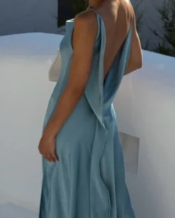 Amara Satin Cowl Maxi Dress
