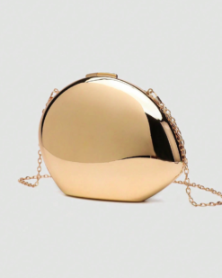 : Gia Shell Evening Clutch in Gold