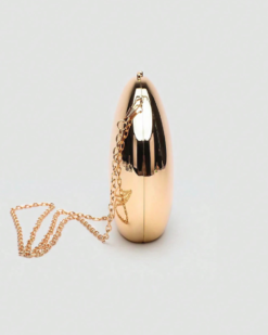 Gia Shell Evening Clutch in Gold side view