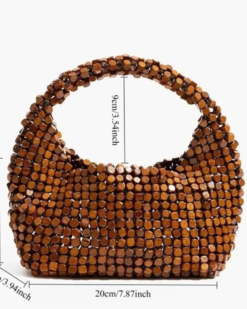 Maris Handmade Wooden Bead Bag