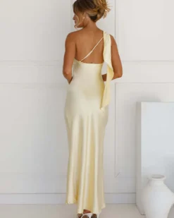 Paulina Satin One-Shoulder Long Dress 3