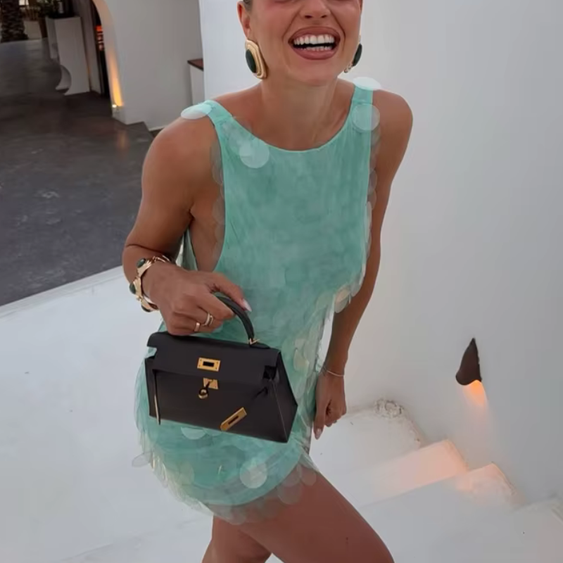 Nerina Sequin Halter Mini Dress