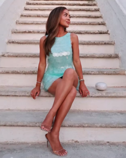 Nerina Sequin Halter Mini Dress