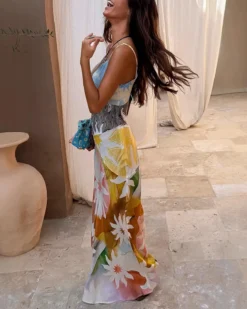 Zahara Printed Resort Maxi Dress