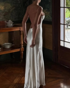Isabelle Satin Backless Maxi Dress