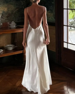 Isabelle Satin Backless Maxi Dress