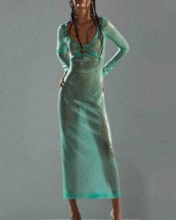 Arielle Turquoise Shimmer Dress