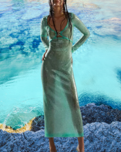 Arielle Turquoise Shimmer Dress