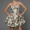 Isolde Floral Embroidered Corset Mini Dress