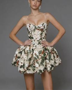 Isolde Floral Embroidered Corset Mini Dress
