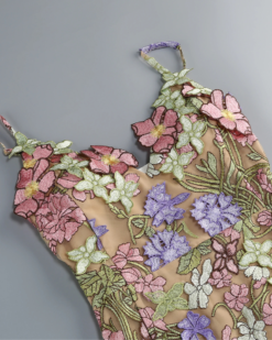 Aveline 3D Floral Embroidered Mini Dress