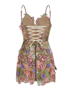 Aveline 3D Floral Embroidered Mini Dress