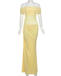 Estelle Ruched Off-Shoulder Maxi Dress