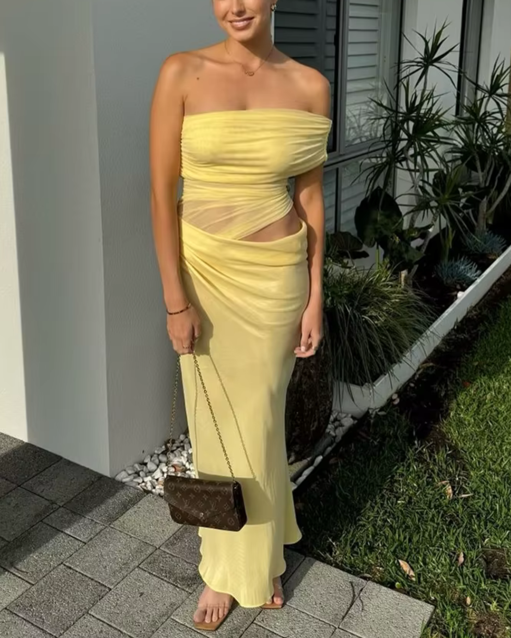 Estelle Ruched Off-Shoulder Maxi Dress