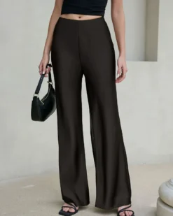 Camillia Satin Wide-Leg Trousers