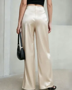 Camillia Satin Wide-Leg Trousers