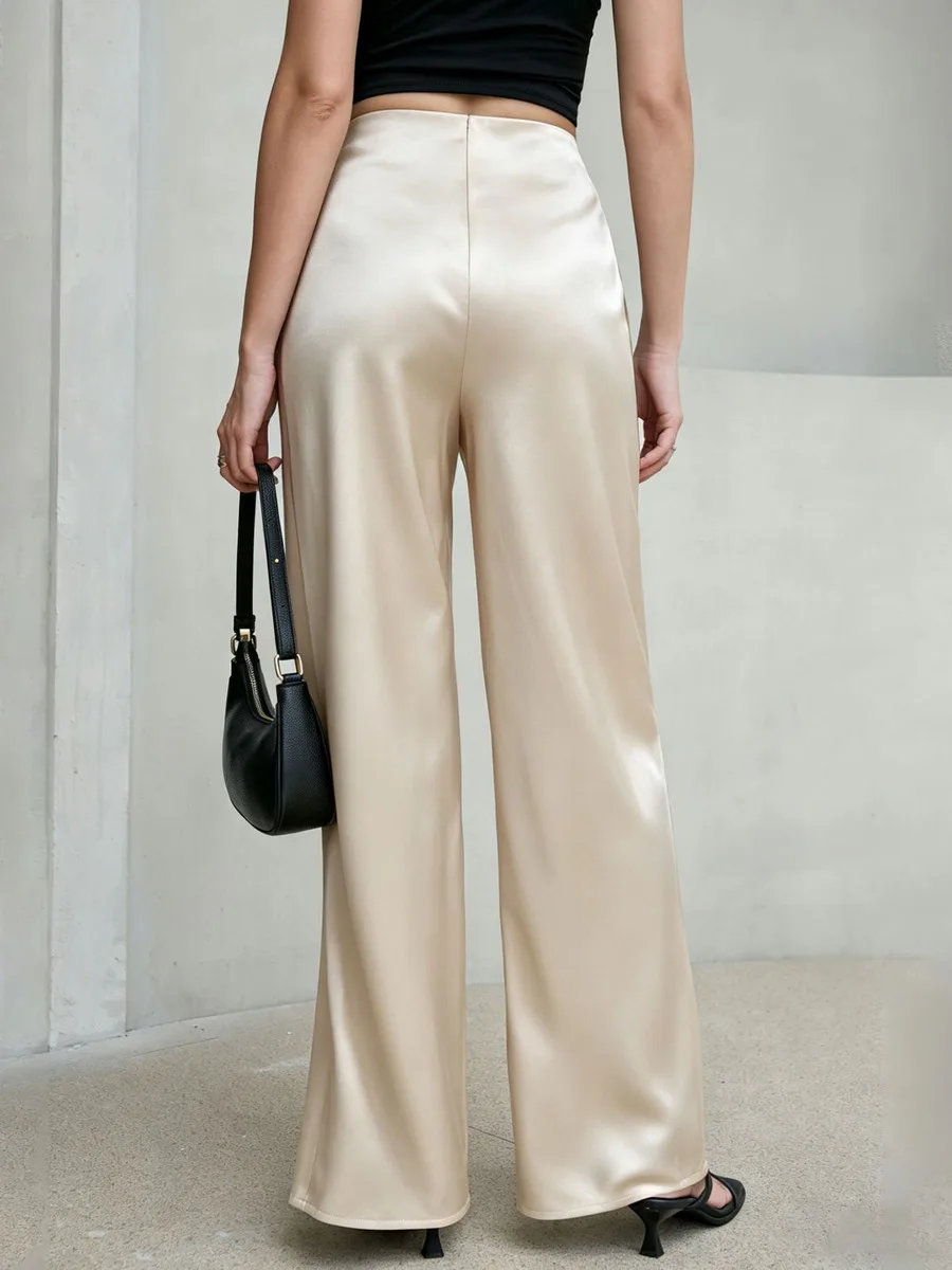 Camillia Satin Wide-Leg Trousers
