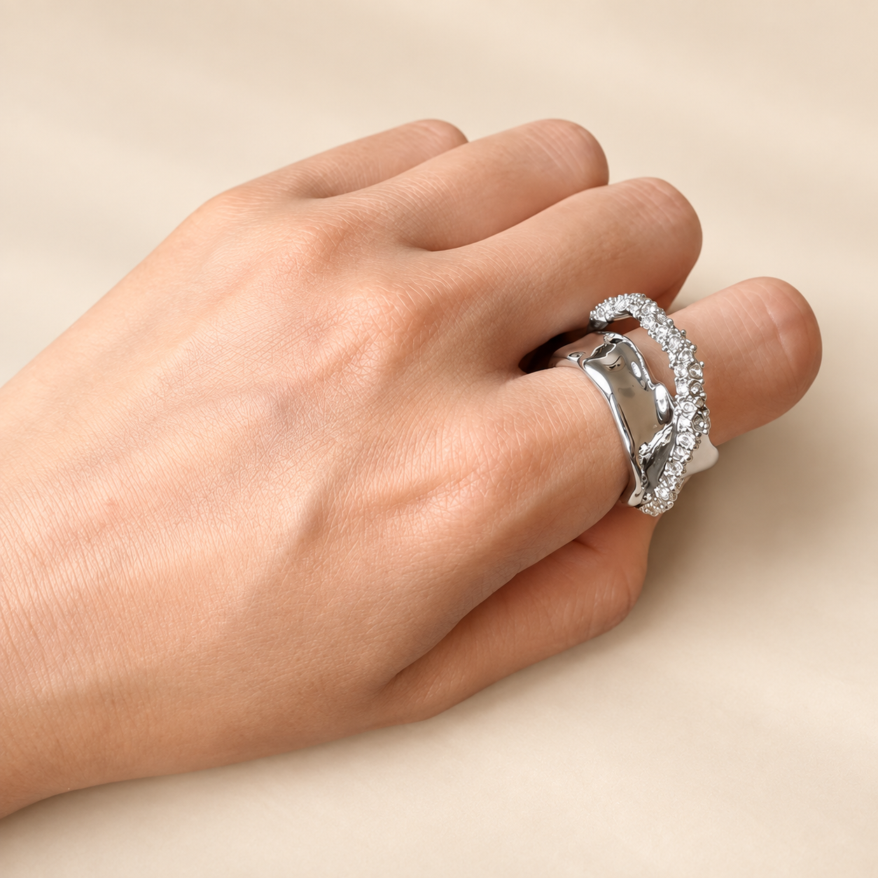 Margaux Sculptural Crystal Ring