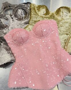 Fiora Sequin Corset Top