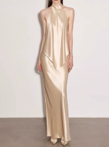 Eliska Draped Halter Maxi Dress
