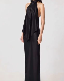 Eliska Draped Halter Maxi Dress