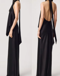Eliska Draped Halter Maxi Dress