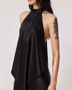 Eliska Draped Halter Maxi Dress