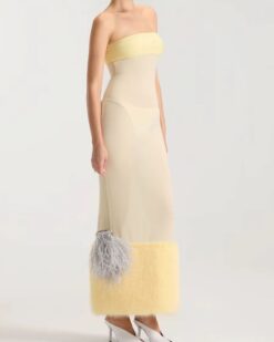 Colette Fur-Trim Maxi Dress Set