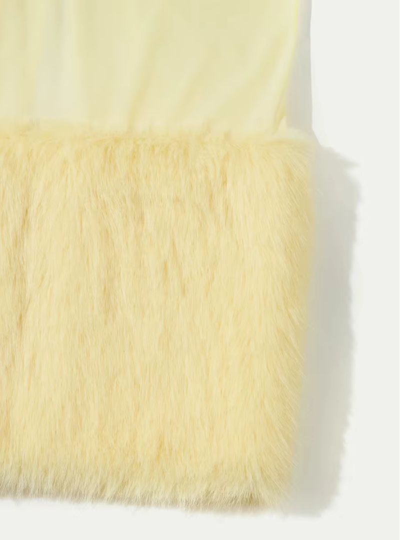 Colette Fur-Trim Maxi Dress Set